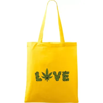 Konopí nápis love - Taška bavlněná - 42 x 38 cm ( Žlutá )