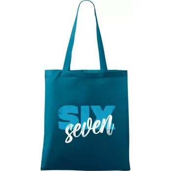 Six seven - písmo - Taška bavlněná - 42 x 38 cm ( Petrolejová )