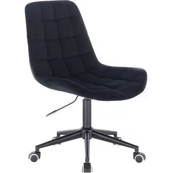LuxuryForm DESIGN Kosmetická židle PARIS VELUR na černé podstavě s kolečky - černá