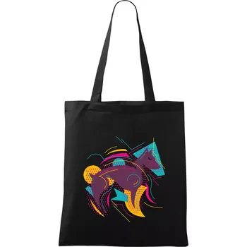 Pes abstrakce hubený - Taška bavlněná - 42 x 38 cm ( Černá )