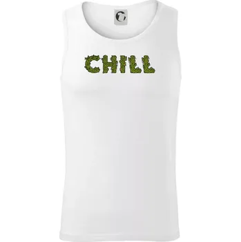 Konopí nápis chill - Tílko pánské Core - 2XL ( Bílá )