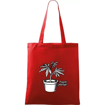 Konopi prostě pěstuju - Taška bavlněná - 42 x 38 cm ( Červená )