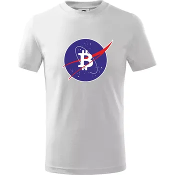 Chlapecké tričko Bitcoin jiný vesmír - Tričko dětské bavlněné - 98 cm / 2 roky ( Bílá )