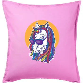 Polštář Rasta unicorn - Polštář 50x50 - 50x50 - Pouze potah ( Růžová )