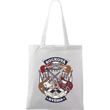 Rocková hvězda - Taška bavlněná - 42 x 38 cm ( Bílá )