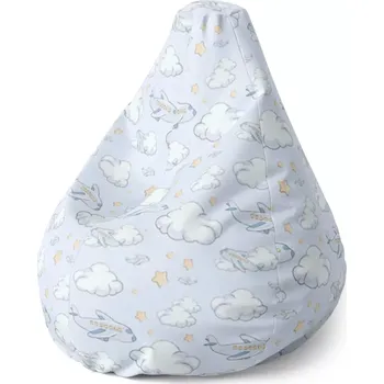 Sedací pytel Sablio Sedací vak Pear Letadla mezi mraky - 70 x 95 x 15 cm