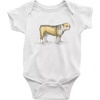 Kojenecký body Vintage bulldog - Body kojenecké s krátkým rukávem - Krátký r. 12-18 měs ( Bílá )