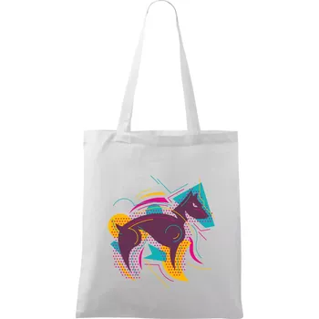 Nákupní taška Pes abstrakce hubený - Taška bavlněná - 42 x 38 cm ( Bílá )