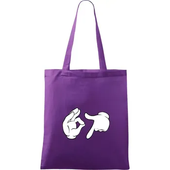67 - ruce - Taška bavlněná - 42 x 38 cm ( Fialová )