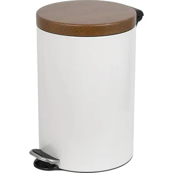 Odpadkový koš Pedálový odpadkový koš Sherwood Freedom Fresh 12 l, lakovaná ocel, bílá