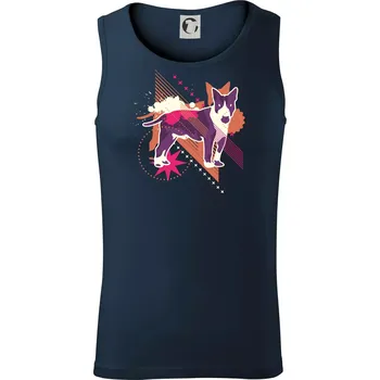 Pes abstrakce fialový - Tílko pánské Core - L ( Námořní modrá (velmi tmavá - téměř černá) )