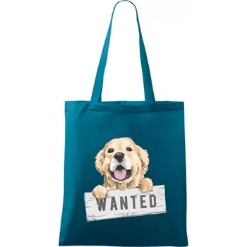 Zlatý retriever - štěně wanted - Taška bavlněná - 42 x 38 cm ( Petrolejová )