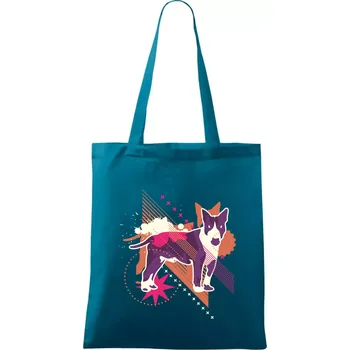 Pes abstrakce fialový - Taška bavlněná - 42 x 38 cm ( Petrolejová )