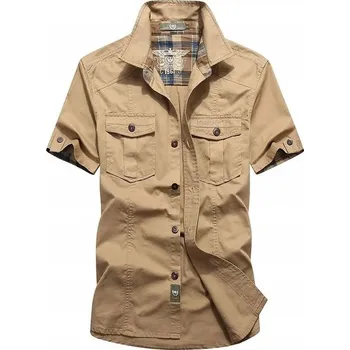 Pánská košile D-look pánská košile casual s krátkým rukávem regular střih bavlna velikost XL