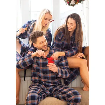 Pánské pyžamo Pánské pyžamo Key MNS 431 B25 délka/r 3XL-4XL na zip tmavě modrá 4XL