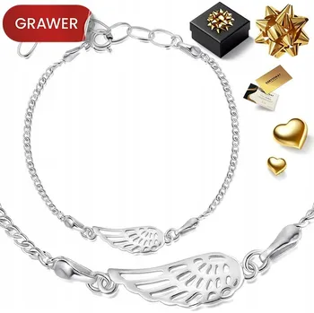 Náramek STŘÍBRNÝ DÁMSKÝ NÁRAMEK 925 ANDĚLSKÁ KŘÍDLA DÁREK S KŘÍDLY