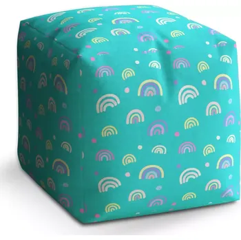 Taburet Sablio Taburet Cube Barevné duhy: 40x40x40 cm