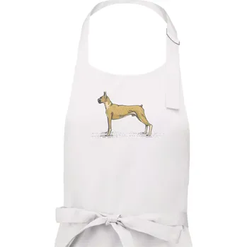 Kuchyňská zástěra Vintage Boxer - Pánská zástěra na vaření - Univerzální velikost ( Bílá )