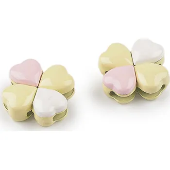 Hobby drát Kovový komponent / přívěsek čtyřlístek Ø15 mm Varianta: 1 žlutá světlá, Balení: 2 ks