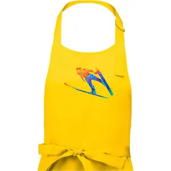 Kuchyňská zástěra Skokan na lyžích splash - Pánská zástěra na vaření - Univerzální velikost ( Žlutá )