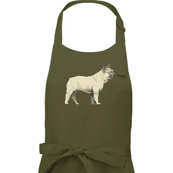 Kuchyňská zástěra Vintage French bulldog - Dámská zástěra na vaření - Univerzální velikost ( Khaki )