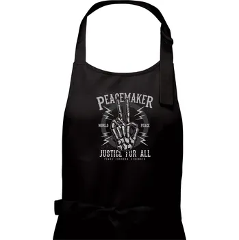 Kuchyňská zástěra Peace Maker - Pánská zástěra na vaření - Univerzální velikost ( Černá )