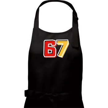 Kuchyňská zástěra 67 - čísla - Pánská zástěra na vaření - Univerzální velikost ( Černá )
