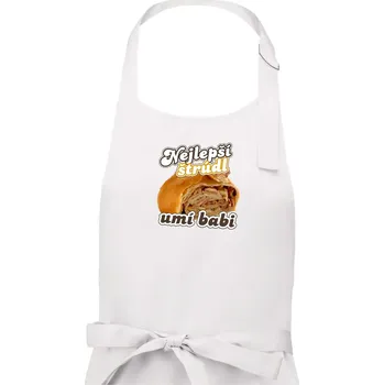 Kuchyňská zástěra Nejlepší štrúdl umí babi - Dámská zástěra na vaření - Univerzální velikost ( Bílá )