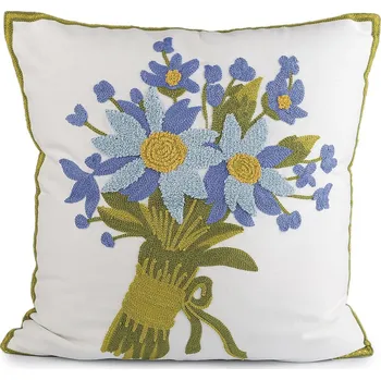 Polštář Povlak na polštář vyšívané květy 45x45 cm Varianta: 4 krémová nejsvět. modrá, Balení: 2 ks