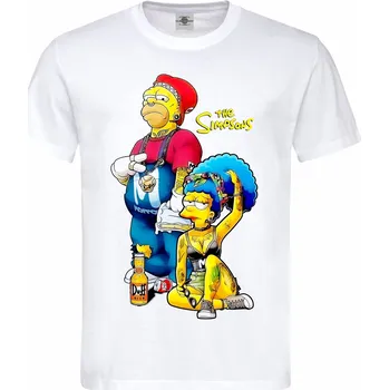 Pánské tričko Tričko The Simpsons | Homer & Marge Druh: Pánské, Barva: Bílá, Velikost: L