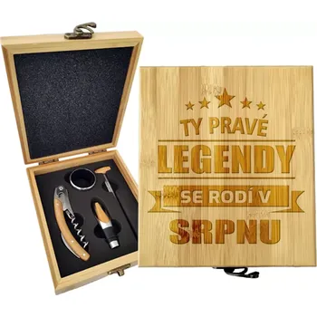 Víno Sablio Dárková sada na víno Ty pravé legendy se rodí v srpnu: 147×168×49 mm