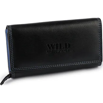 Dámská kožená peněženka 9,5x17 cm Varianta: 6 černá modrá, Balení: 1 ks