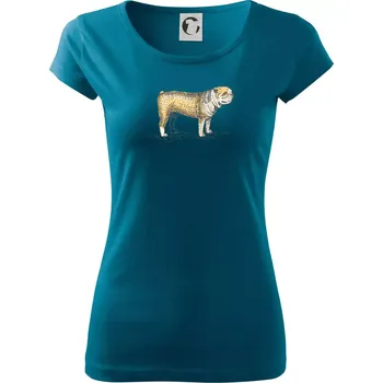 Vintage bulldog - Dámské triko Pure - M ( Petrolejová )