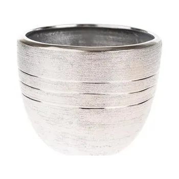 Květináč Keramický květináč - stříbrný 15,5 cm