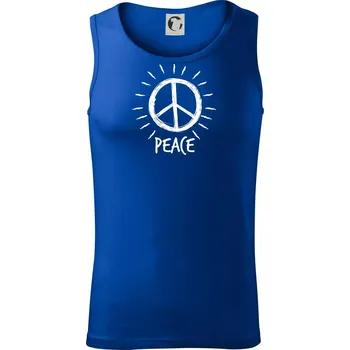 Peace symbol černobílý - Tílko pánské Core - L ( Královská modrá )