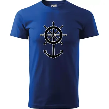 Pánské tričko Kormidlo úsměv - Triko extra velké (5-8XL) - 7XL ( Královská modrá )