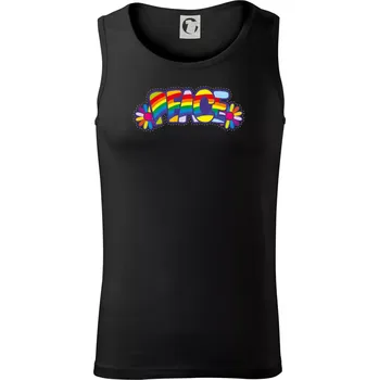 Pánské termoprádlo Peace nápis duhový - Tílko pánské Core - L ( Černá )