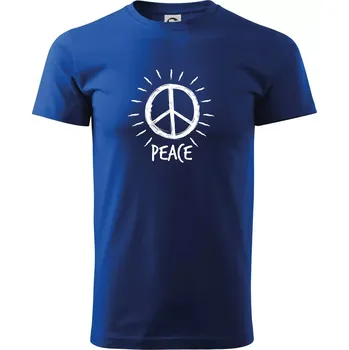 Peace symbol černobílý - Triko extra velké (5-8XL) - 6XL ( Královská modrá )
