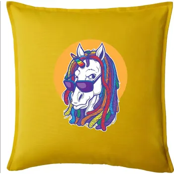 Polštář Rasta unicorn - Polštář 50x50 - 50x50 - Pouze potah ( Žlutá )