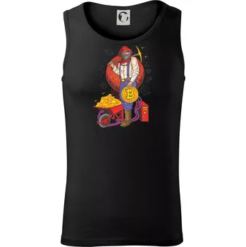 Horník těží bitcoiny - Tílko pánské Core - 2XL ( Černá )