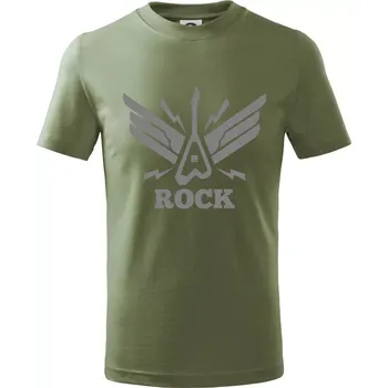 Rocková kytara křídla - Tričko dětské bavlněné - 104-110cm / 3-4 roky ( Khaki )