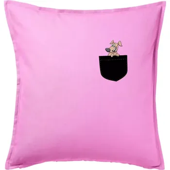 Polštář Pes v kapse - Polštář 50x50 - 50x50 - Pouze potah ( Růžová )