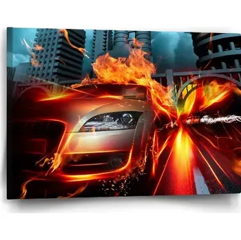 Obraz Sablio Obraz Auto v plamenech - 60x40 cm