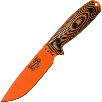 kapesní nůž ESEE-4 oranžová čepel, oranžovo/černá G-10 3D rukojeť, černé pouzdro 4POR-006
