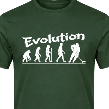 Pánské tričko Tričko Evoluce Hokej - velikost 122, Barva Tmavě zelená