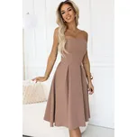 Béžové korzetové midi šaty VIVIENNE 641-2 Velikost: L