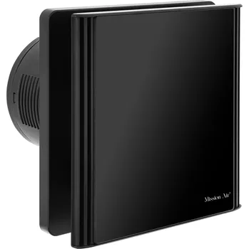 Domácí ventilátor KOUPELNOVÝ VENTILÁTOR Mission Air EDGE 100 HT Černý MODERNÍ TICHÝ ZPĚTNÁ KLAPKA