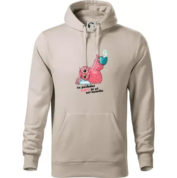 Pánská mikina Tu poslední kávu já už asi neměla - Mikina pánská Cape s kapucí - 4XL ( Ledově šedá )