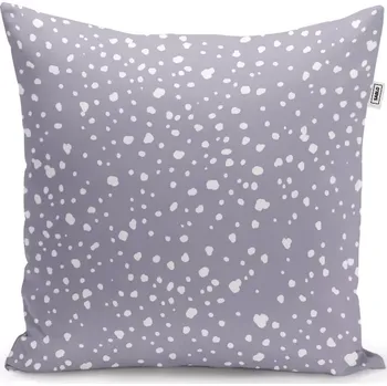 Polštář Sablio Polštář Bílé flíčky na fialové - 50x50 cm