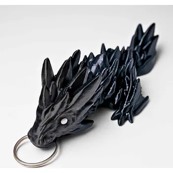 Figurka 3D mládě kříšťálového draka dvounohého přívěšek | Svíčkománie3D Barva: Černá pastelová